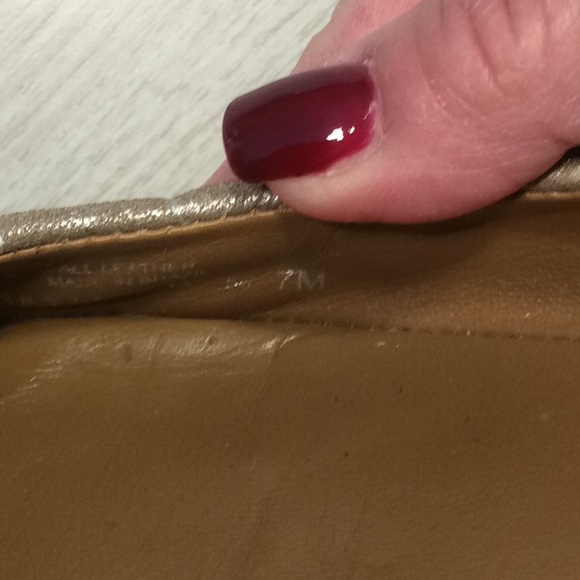 Tory Burch Kaitlin Quilted Metallic Ballet Flats Shoes Tan Gold - Size 7 - Picture 16 of 16